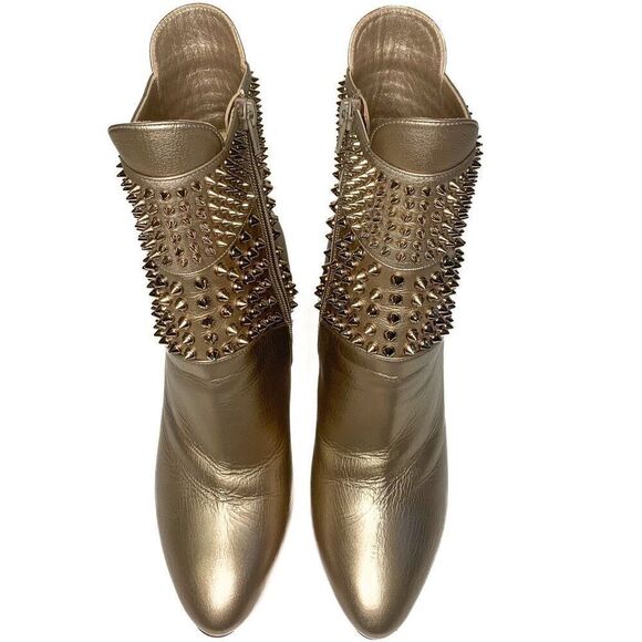 Christian Louboutin Calfskin Perle Spike Hongroise 85 Ankle Boots EU 38.5 US 8.5 - Picture 4 of 11